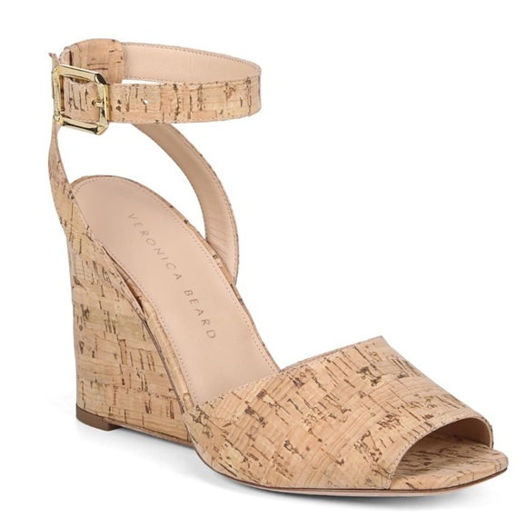 Veronica Beard Natural Cyndi Wedge Sandal Cork Size 9 - Picture 1 of 6